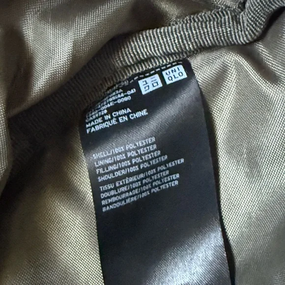 UNIQLO Quilted Round Shoulder Bag Olive Polyester EUC - Picture 7 of 8